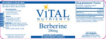 Vital Nutrients Berberine 200 mg - rev 1216