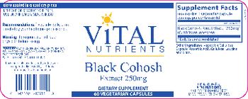 Vital Nutrients Black Cohosh Extract 250 mg - supplement