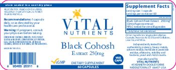 Vital Nutrients Black Cohosh Extract 250 mg - supplement