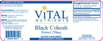 Vital Nutrients Black Cohosh Extract 250 mg - supplement