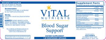 Vital Nutrients Blood Sugar Support - supplement