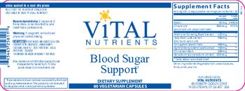 Vital Nutrients Blood Sugar Support - supplement