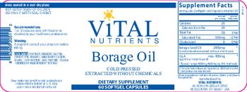 Vital Nutrients Borage Oil - supplement