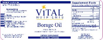 Vital Nutrients Borage Oil - supplement