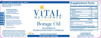 Vital Nutrients Borage Oil - supplement