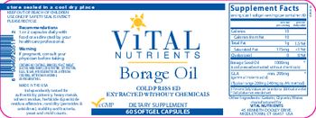 Vital Nutrients Borage Oil - supplement