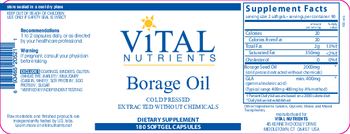 Vital Nutrients Borage Oil - supplement