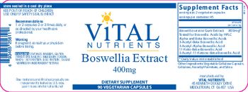 Vital Nutrients Boswellia Extract 400 mg - supplement