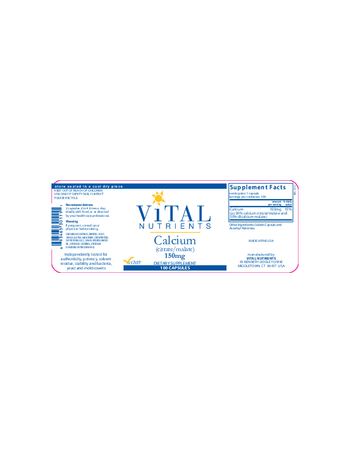Vital Nutrients Calcium (Citrate/Malate) 150 mg - supplement