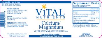 Vital Nutrients Calcium/Magnesium - supplement