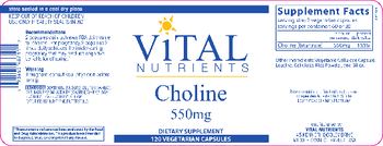 Vital Nutrients Choline 550 mg - supplement