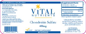 Vital Nutrients Chondroitin Sulfate 400 mg - supplement