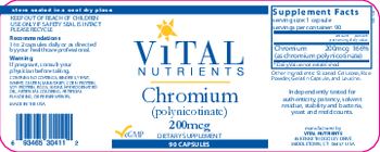 Vital Nutrients Chromium (Polynicotinate) 200 mcg - supplement