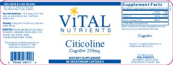 Vital Nutrients Citicoline 250 mg - supplement