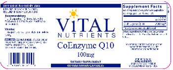 Vital Nutrients CoEnzyme Q10 100 mg - supplement
