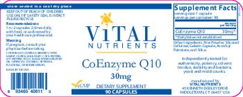 Vital Nutrients CoEnzyme Q10 30 mg - supplement