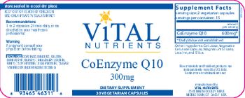 Vital Nutrients CoEnzyme Q10 300 mg - supplement