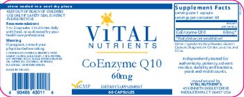 Vital Nutrients CoEnzyme Q10 60 mg - supplement