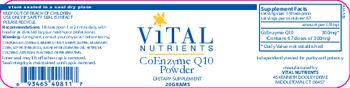 Vital Nutrients CoEnzyme Q10 Powder - supplement