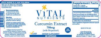 Vital Nutrients Curcumin Extract 750 mg - supplement