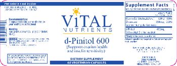 Vital Nutrients D-Pinitol 600 - supplement