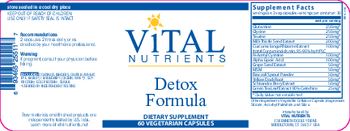 Vital Nutrients Detox Formula - supplement