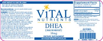 Vital Nutrients DHEA 10 mg - supplement