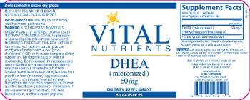 Vital Nutrients DHEA 50 mg - supplement