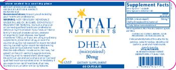 Vital Nutrients DHEA (Micronized) 50 mg - supplement