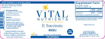 Vital Nutrients E Succinate 400 IU - supplement