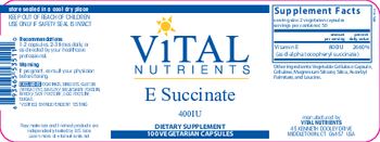 Vital Nutrients E Succinate 400 IU - supplement