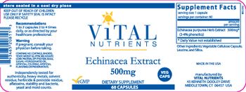 Vital Nutrients Echinacea Extract 500 mg - supplement