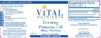 Vital Nutrients Evening Primrose Oil 500 mg - supplement