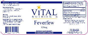 Vital Nutrients Feverfew 120 mg - supplement