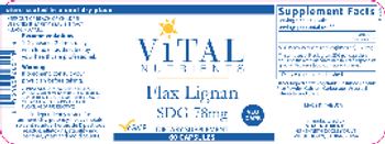 Vital Nutrients Flax Lignan SDG 78 mg - supplement