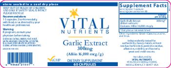 Vital Nutrients Garlic Extract 300 mg - supplement