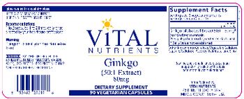 Vital Nutrients Ginkgo (50:1 Extract) 80 mg - supplement