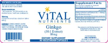 Vital Nutrients Ginkgo 80 mg - supplement