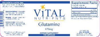 Vital Nutrients Glutamine 850 mg - supplement