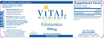 Vital Nutrients Glutamine 850 mg - supplement