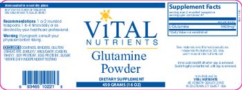 Vital Nutrients Glutamine Powder - supplement