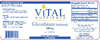 Vital Nutrients Glutathione 100 mg - supplement