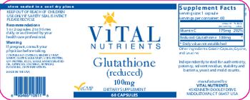 Vital Nutrients Glutathione 100 mg - supplement