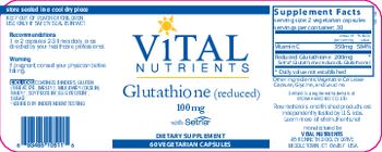 Vital Nutrients Glutathione 100 mg - supplement