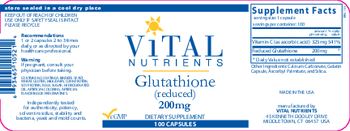 Vital Nutrients Glutathione 200 mg - supplement