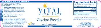 Vital Nutrients Glycine Powder - supplement