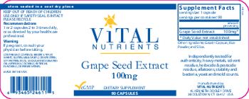 Vital Nutrients Grape Seed Extract 100 mg - supplement