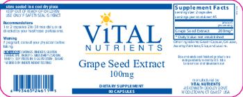 Vital Nutrients Grape Seed Extract 100 mg - supplement