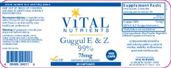 Vital Nutrients Guggul E & Z 99% 75 mg - supplement