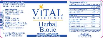 Vital Nutrients Herbal Biotic - supplement
